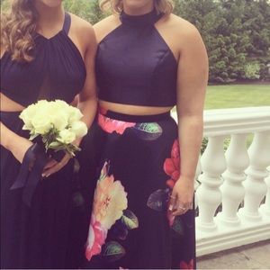 Two piece jovani floral prom dress